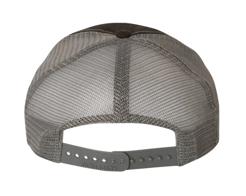 Alpha Kilo Warrior | BLACK /CHARCOAL Richardson® Garment-Washed Trucker Cap
